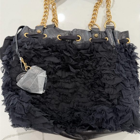 Juicy Couture silk chiffon and leather handbag - Picture 2 of 16